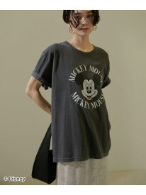 【GOOD ROCK SPEED】[ホワイト別注]MICKEY MOUSE T SALON adam et rope' サロン アダム エ ロペ トップス カットソー・Tシャツ ホワイト ブラック【先行予約】*【送料無料】[Rakuten Fashion]