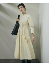 【サステナブル】タフタコンビワンピース ADAM ET ROPE' FEMME アダムエロペ ワンピース・ドレス ワンピース ブラック グレー ホワイト【送料無料】[Rakuten Fashion]