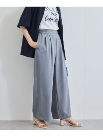 【SALE／60%OFF】【接触冷感/UVケア】ピンストライプリラックスワイドパンツ VIS ビス パンツ その他のパンツ ネイビー ベージュ グレー【RBA_E】[Rakuten Fashion]