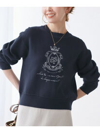 【SALE／50%OFF】スウェットライク刺繍ニットプルオーバー/リンクコーデ ROPE' PICNIC ロペピクニック トップス ニット ピンク ネイビー ホワイト グレー イエロー【RBA_E】[Rakuten Fashion]