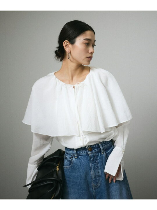 楽天市場】【SALE／60%OFF】フロントリボンフリルカラーブラウス SALON 