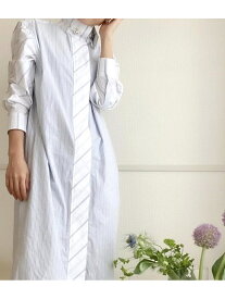 【SALE／50%OFF】【GANNI】SHIRTING COTTON DRESS ADAM ET ROPE' アダムエロペ ワンピース・ドレス その他のワンピース・ドレス ブルー【RBA_E】【送料無料】[Rakuten Fashion]