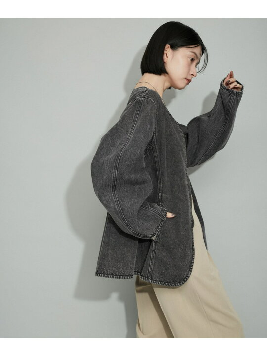 楽天市場】【SALE／50%OFF】【WEB限定】ペプラムデニムブルゾン ADAM 