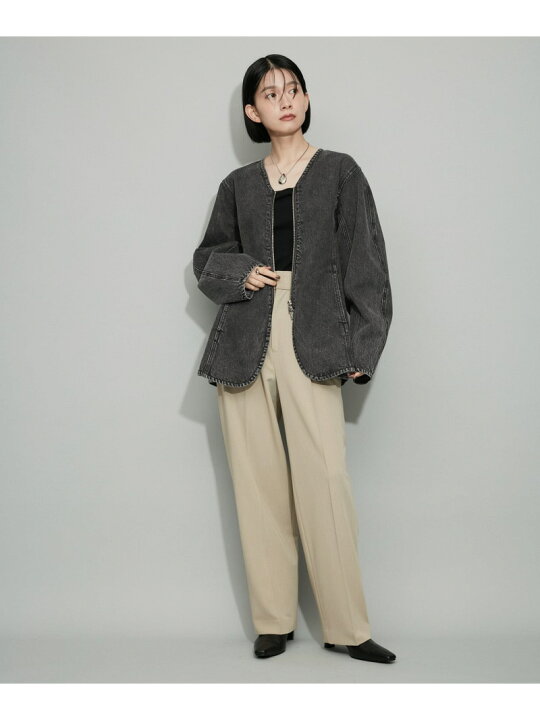 楽天市場】【SALE／50%OFF】【WEB限定】ペプラムデニムブルゾン ADAM 
