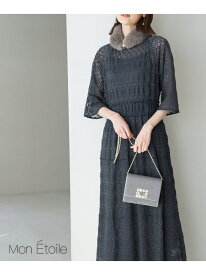 【一部店舗限定】【Mon E'toile/モンエトワール】ティアードレースDRESS ROPE' PICNIC ロペピクニック ワンピース・ドレス ドレス ブラック グレー イエロー【送料無料】[Rakuten Fashion]