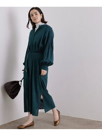 【SALE／40%OFF】ピンタックボリュームスリーブシャツワンピース SALON adam et rope' サロン アダム エ ロペ ワンピース・ドレス シャツワンピース ブラック ホワイト グリーン【RBA_E】【送料無料】[Rakuten Fashion]