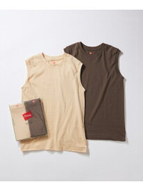 ＜定番・人気＞【Hanes for BIOTOP】Sleeveless T-shirts BIOTOP アダムエロペ トップス ノースリーブ・タンクトップ グレー ブラウン【送料無料】[Rakuten Fashion]