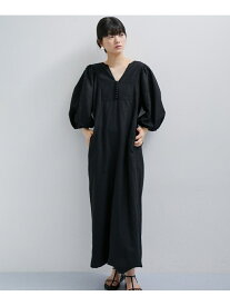 【SALE／30%OFF】【逸品シリーズ】リネンボリュームスリーブワンピース ADAM ET ROPE' FEMME アダムエロペ ワンピース・ドレス ワンピース ブラック ブルー【RBA_E】【送料無料】[Rakuten Fashion]