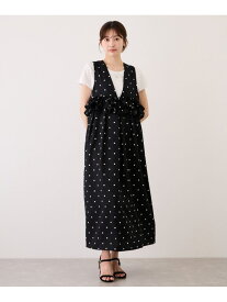 【SALE／30%OFF】ドットプリントフリルジャンスカ JAYRO ジャイロ ワンピース・ドレス ジャンパースカート ブラック ホワイト【RBA_E】【送料無料】[Rakuten Fashion]