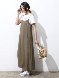 【SALE／50%OFF】レースアップキャミワンピース ROPE' PICNIC ロペピクニック ワンピース・ドレス ワンピース カーキ ブラック【RBA_E】[Rakuten Fashion]