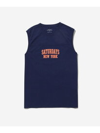 【SALE／50%OFF】SATURDAYS VARSITY TANK Saturdays NYC サタデーズ　ニューヨークシティ トップス ノースリーブ・タンクトップ グレー ネイビー【RBA_E】[Rakuten Fashion]