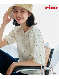 【Pino meets ROPE' PICNIC】Pinoドット柄ブラウス ROPE' PICNIC ロペピクニック トップス シャツ・ブラウス ブラウン ホワイト【送料無料】[Rakuten Fashion]