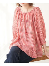 【SALE／40%OFF】【Bonne Maman * ROPE' PICNIC】ギンガムチェックブラウス ROPE' PICNIC ロペピクニック トップス シャツ・ブラウス ブラウン ブルー レッド【RBA_E】[Rakuten Fashion]