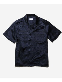 【SALE／50%OFF】Canty Crinkled Satin SS Shirt Saturdays NYC サタデーズ　ニューヨークシティ トップス シャツ・ブラウス ネイビー イエロー【RBA_E】【送料無料】[Rakuten Fashion]