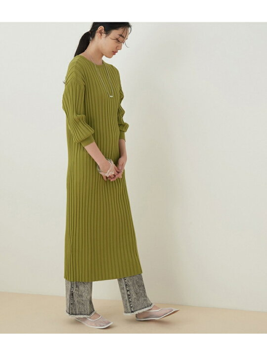 楽天市場 Sale 75 Off ワイドリブニットカーデワンピース Adam Et Rope Femme アダムエロペ ワンピース ドレス その他の ワンピース ドレス カーキ ネイビー イエロー Rba E Rakuten Fashion J Adore Jun Online