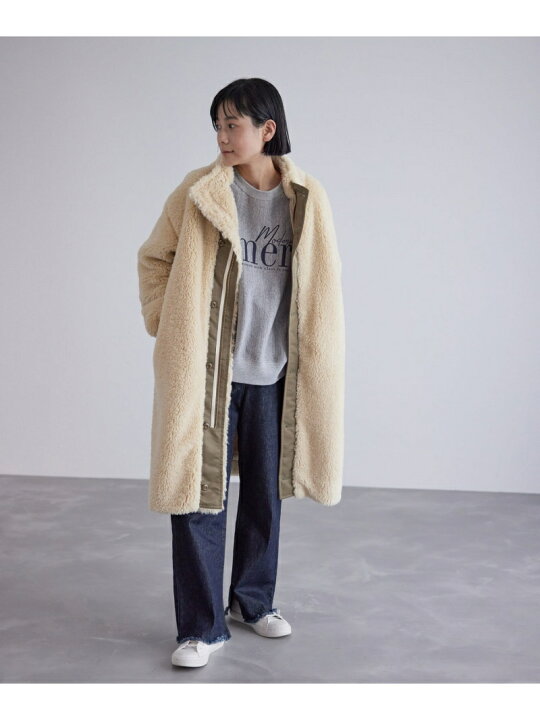 楽天市場】【SALE／40%OFF】スタンドカラーボアコート SALON adam et 