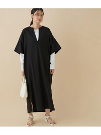 【SALE／70%OFF】＜洗える＞【WEB限定】リネンカフタンワンピース ADAM ET ROPE' FEMME アダムエロペ ワンピース ワンピースその他 ブラック ホワイト【RBA_E】[Rakuten Fashion]