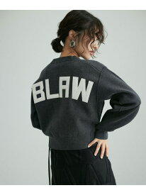 【サステナブル・洗える】フェルト刺しゅうニットプルオーバー ADAM ET ROPE' FEMME アダムエロペ トップス ニット グレー レッド【送料無料】[Rakuten Fashion]