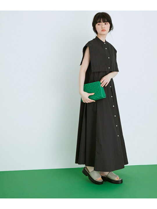 楽天市場 一部直営店舗 Web限定 オーバーヨークフレアワンピース Adam Et Rope Femme アダムエロペ ワンピース ワンピースその他 ブラック グリーン ブルー 送料無料 Rakuten Fashion J Adore Jun Online