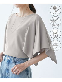 【SALE／9%OFF】【UVカット・接触冷感・イージーケア】八方映えニット スカーフスリーブニットプルオーバー ROPE' PICNIC ロペピクニック トップス ニット ブラウン グレー ブラック ブルー【RBA_E】【送料無料】[Rakuten Fashion]