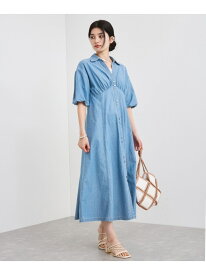 【SALE／50%OFF】バルーンスリーブデニムワンピース VIS ビス ワンピース・ドレス ワンピース ブルー【RBA_E】【送料無料】[Rakuten Fashion]