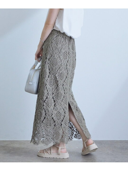 楽天市場 Sale 50 Off 幾何学レーススカート Vis ビス スカート スカートその他 カーキ グレー ホワイト イエロー Rba E Rakuten Fashion J Adore Jun Online