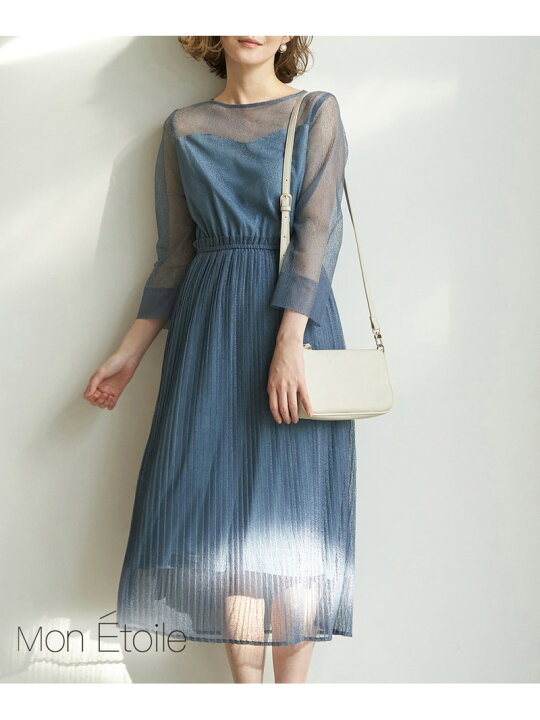 楽天市場 一部店舗限定 Mon E Toile チュールプリーツドレス Rope Picnic ロペピクニック ワンピース ワンピースその他 ブルー グリーン ピンク 送料無料 Rakuten Fashion J Adore Jun Online
