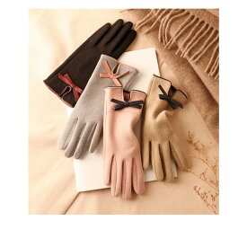 【楽天スーパーSALE】スマホ手袋 レディース スエード風 裏フリース 防寒 女の子 スマートフォン対応 タッチ 冬 レザー グローブ 暖かい 5本指 保温性 あったかい