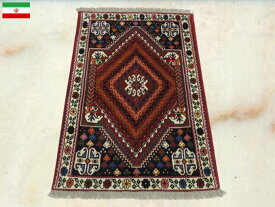 ペルシャ絨毯 カーペット ウール100% 手織り高級 ペルシャ絨毯の本場 イラン シラーズ産 玄関マットサイズ 144cm×102cm【本物保証】
