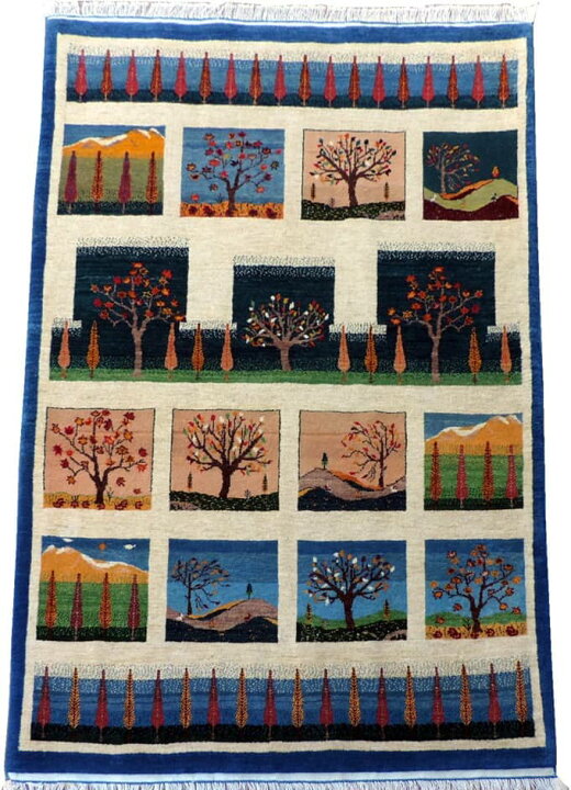 楽天市場】ギャッベ 手織り ペルシャギャベの本場 イラン産 細かな密度  