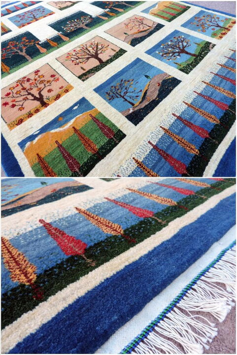 楽天市場】ギャッベ 手織り ペルシャギャベの本場 イラン産 細かな密度  