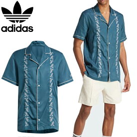 adidas Originals アディダス オリジナルス JSW05 LEISURE BOWLING SHIRT レジャー ボウリング シャツ レトロ IR8401 海 襟 オープンカラー ヴィンテージ 刺繍 アメカジ Tシャツ 半袖 トップス ストリート スポーツ メンズ ユニセックス 国内正規 2024SS