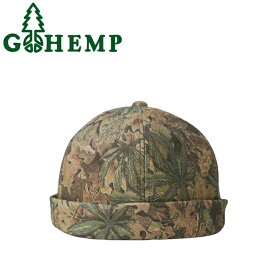 GOHEMP ゴーヘンプ GHG0236CMN HEMP ROLL CAP ヘンプ ロール キャップ ロゴ 日本製 帽子 柄 迷彩 フィッシャーマン サグ キャンプ ナチュラル アウトドア ストリート メンズ レディース ユニセックス CAMO カモ