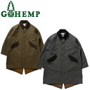 GOHEMP ゴーヘンプ GHJ6163RPQ SURPLUS JOCKEY COAT サープラス ジョッキー コート ジャケット アウター ロング丈 ロングコート キルト ミリタリー M65 保温 レイヤード 麻 ナチュラル アウトドア オーガニック メンズ ユニセックス 2カラー 30%OFF セール