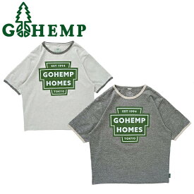 GOHEMP ゴーヘンプ GHC4329HMS RINGER WIDE FITS TEE リンガー ワイド フィッツ ティー Tシャツ トップス ロゴ 半袖 5分袖 麻 オーガニック エスニック ナチュラル カジュアル アウトドア メンズ ユニセックス 2カラー