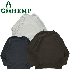 GOHEMP ゴーヘンプ GHC4467BS23-2 HEMP CREW SWEAT ヘンプ クルー スウェット クルーネック ポケット トレーナー 裏起毛 麻 トップス ナチュラル アウトドア オーガニック メンズ ユニセックス 3カラー 2023AW