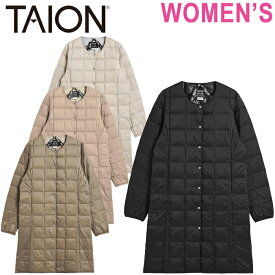 【SALE/20%OFF】TAION 体温 タイオン TAION-W104-LONG BASIC CREWNECK BUTTON LONG DOWN JACKET (レディース) ベーシック クルーネック ボタン ロング ダウン ジャケット 800FP コート インナーダウン アウター 上着 中綿 防寒 保温 軽量 洗濯可能 手洗い レディース 4カラー