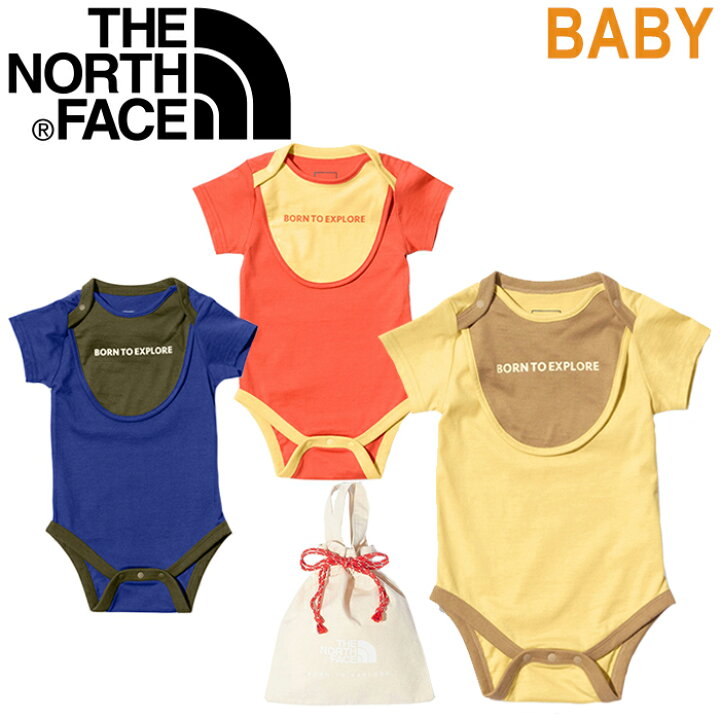 THE NORTH FACE ザ ノースフェイス NTB12354 B S/S ROMPERS 2P BIB ベビー ショートスリーブ ロンパース アンド 2ピー ビブ セット リバーシブル よだれかけ 巾着袋付き 出産祝い ギフト 男の子 女の子 赤ちゃん 新生児 ベビー用品 キッズ ベビー 3カラー ★セール 25%OFF★ ザ・ノース・フェイス THE NORTH FACE スタイ ベビー ショートスリーブロンパースアンド2Pビブ B S S Rompers&2P Bib TNFブルー NTB12354 TB