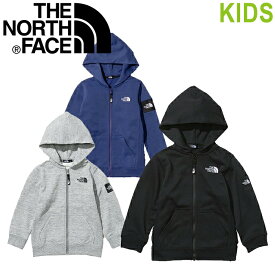 THE NORTH FACE ザ ノースフェイス NTJ12116 SQUARE LOGO FULL ZIP (キッズ) スクエア ロゴ フルジップ ジップアップ パーカー スウェット 裏起毛 フードロゴ刺繍 速乾 トップス ストリート アウトドア 子供服 キッズ 3カラー 国内正規 20%OFF セール