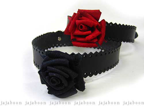 パンクからゴージャスなゴシックファッションまで JAJABOON 最大71％オフ 好きに 薔薇チョーカー レザー 製 本革