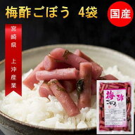 梅酢ごぼう 4袋セット 国産 漬物 送料無料 宮崎産 ご飯のお供 お酒 おつまみセット 常備菜 漬け物 ポイン…