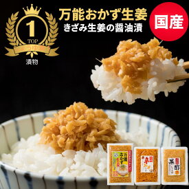 万能おかず生姜（おかずしょうが） しょうが醤油漬け 国産 130g×3袋 きざみしょうが ふりかけ ガリ 送料無料 刻みしょうが 粉末ではない ぶっかけおかずしょうが 刻み生姜 漬物 ポイント消化 ご飯のお供 メール 便
