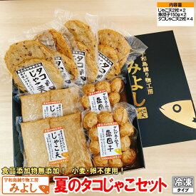 お中元に！ 夏のタコじゃこセット｜無添加・特定原材料8品目不使用｜夏の風物詩タコじゃこ天入りの贈答用ギフト（化粧箱入り）