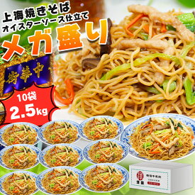 具沢山上海焼きそば 10食セット 大容量 2500g （250g×10袋） 横濱中華街 上海焼きそば 冷凍発送 人気グルメ 本場中華料理 やきそば お家で手軽くに 調理麺 お弁当 お取り寄せ 本場の味 レンジで簡単調理 中華 惣菜 キャンプ 冷凍 人気 ギフト