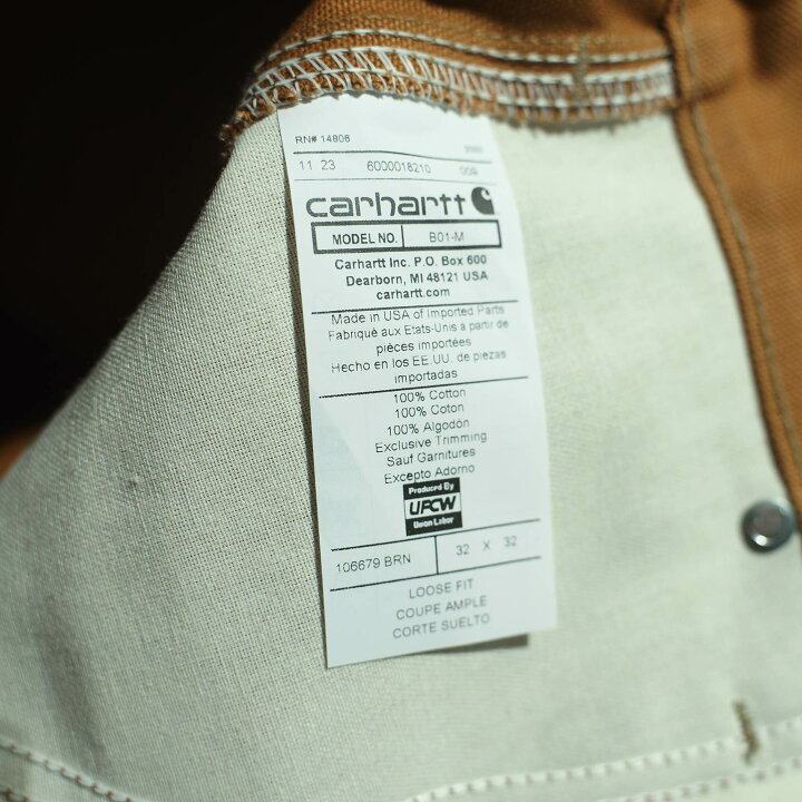 楽天市場】カーハート Carhartt B01 ダブルフロント ダック ペインター 