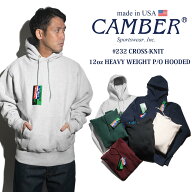 キャンバー CAMBER 232 クロスニット プルオーバーフード ｜ メンズ スウェット パーカー MADE IN USA ア…