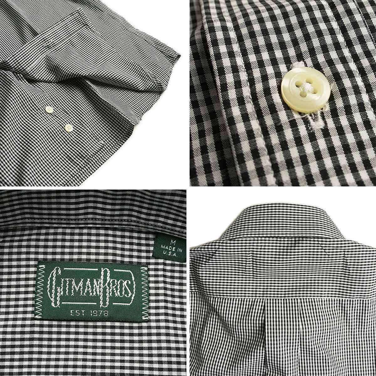 ギットマン ブラザーズ Gitman Bros. ギンガムチェック ボタンダウンシャツ ブラック/ホワイト (アメリカ製 米国製 GINGHAM  CHECK B.D. SHIRT 長袖） | Jalana（ジャラーナ）