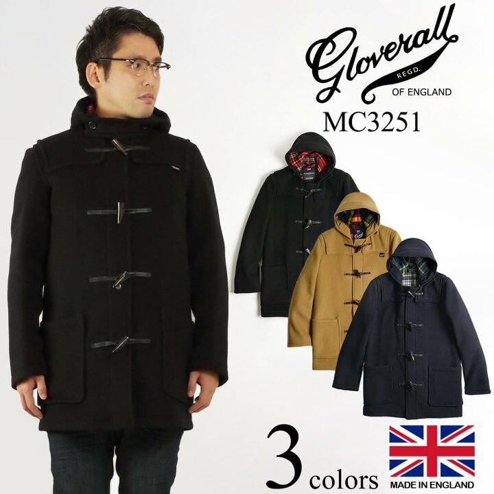 楽天市場 グローバーオール Gloverall Mc3251 ミッドレングス ダッフルコート 防寒 英国製 メンズ ハーフ ショート イングランド製 ブランド アウター ミドル丈 タータンチェック裏地 ブラック 黒 キャメル メルトンウール トグルボタン Jalana ジャラーナ