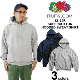 フルーツオブザルーム FRUIT OF THE LOOM 82130R スーパーコットン プルオーバー フード スウェット ｜メンズ パーカー 厚手 12oz アメリカ流通モデル ボックスシルエット 裏起毛 グレー ブラック ネイビー グリーン 黒 紺 サイズ S M L XL