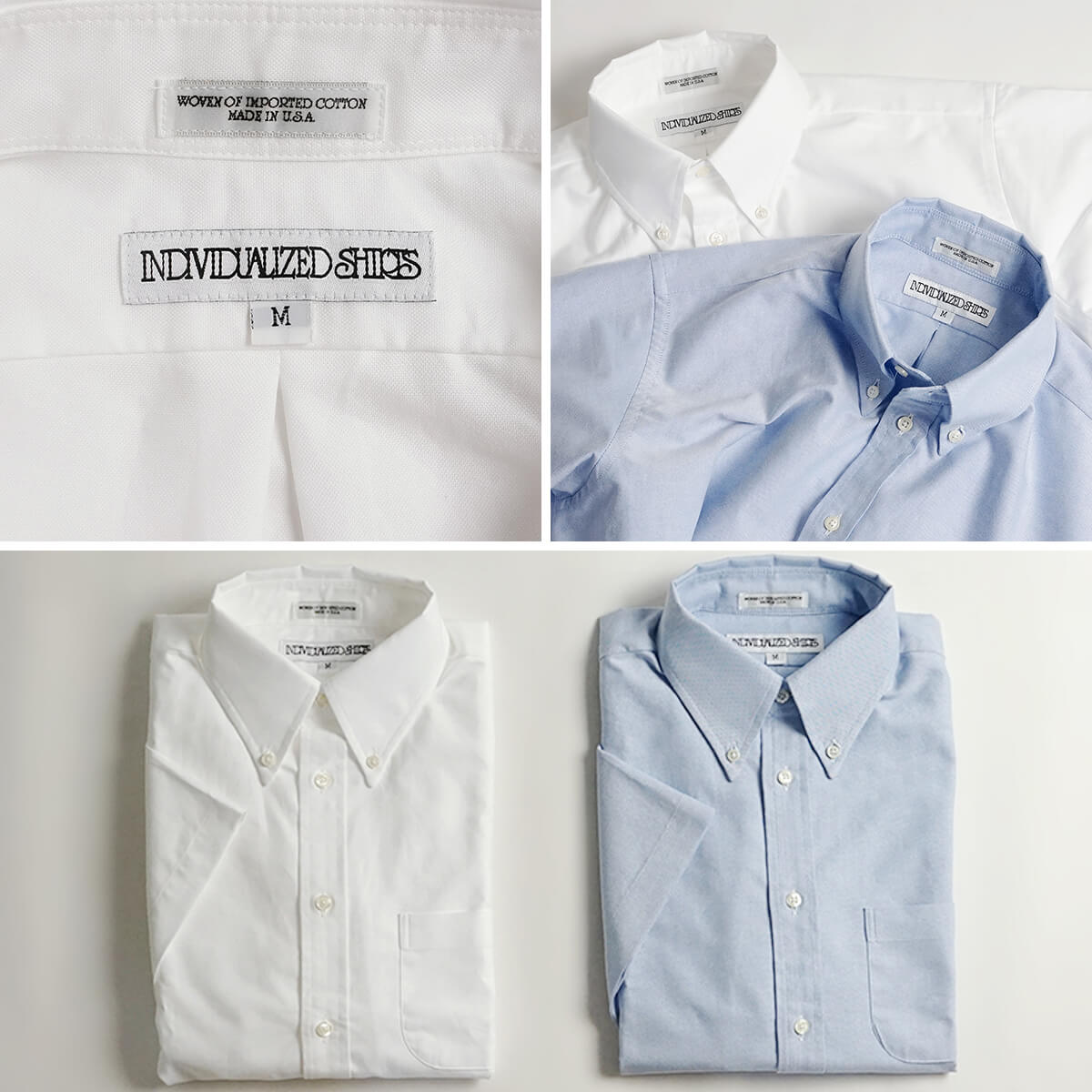 インディビジュアライズドシャツ INDIVIDUALIZED SHIRTS 半袖ボタンダウンシャツ ケンブリッジオックスフォード (アメリカ製 前開き  フルボタン） | Jalana（ジャラーナ）